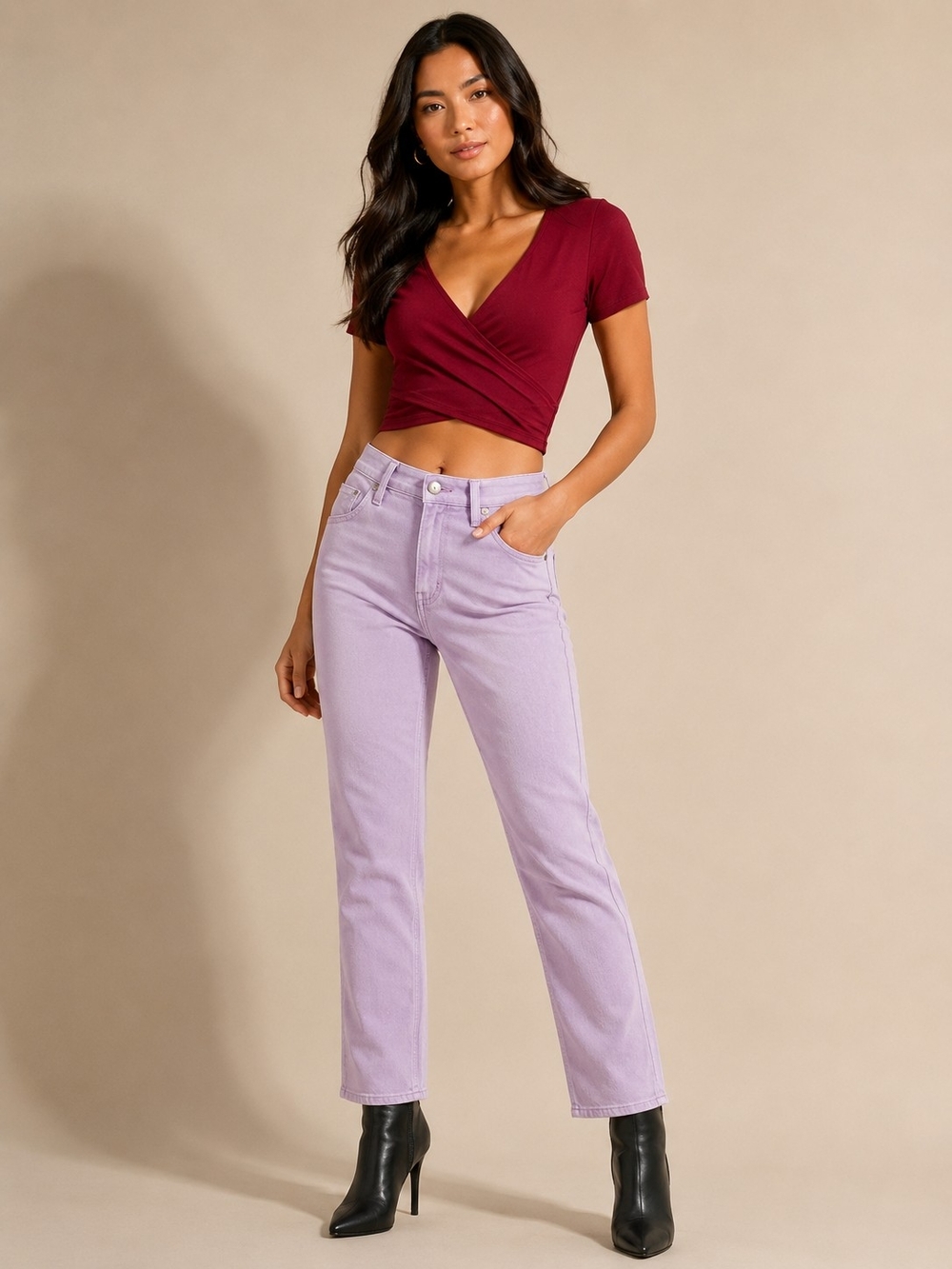 Lands' End Lavender Straight-Leg Corduroy Pants - Women